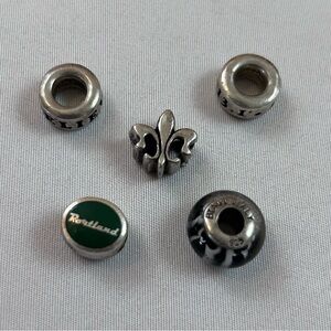 Lot of 5 Italian made sterling silver bracelet charms